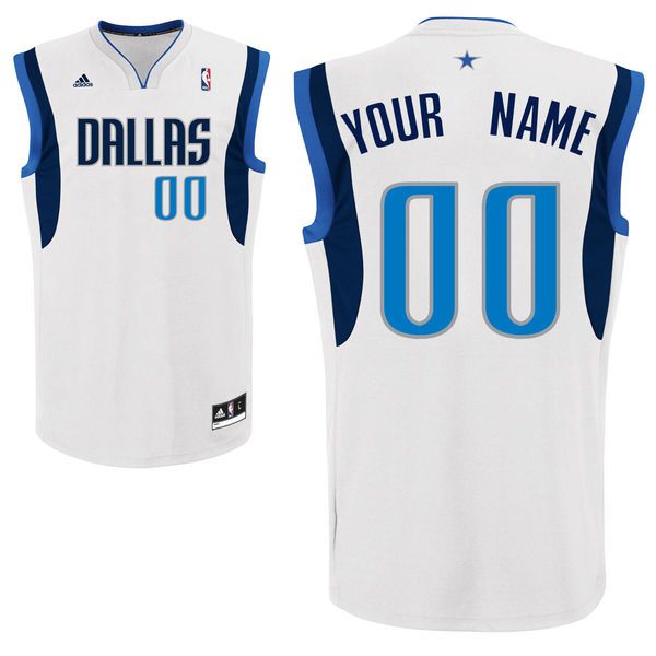 Adidas Dallas Mavericks Youth Custom Replica Home White NBA Jersey